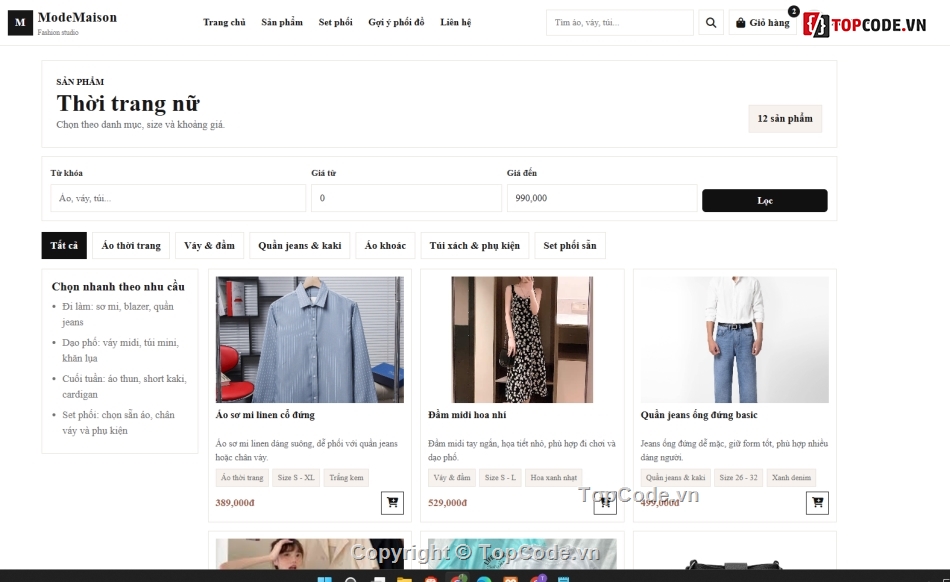 website thời trang,bán website,web bán thời trang